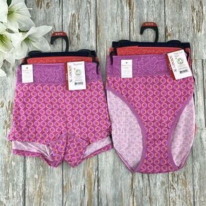 Modal and Lace Hi Cut & Boyshort Panties Underwear Brief 2, 3-Packs Size M